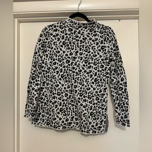 LOFT Black and White Animal Print Top